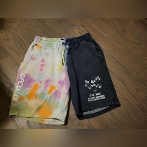 Boohoo Multicolor Tie-Dye and Navy Men Shorts